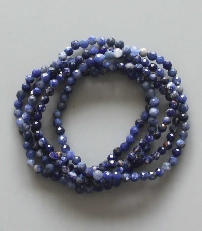 Sodalite Br Faceted Round Bracelet 4mm A/A+