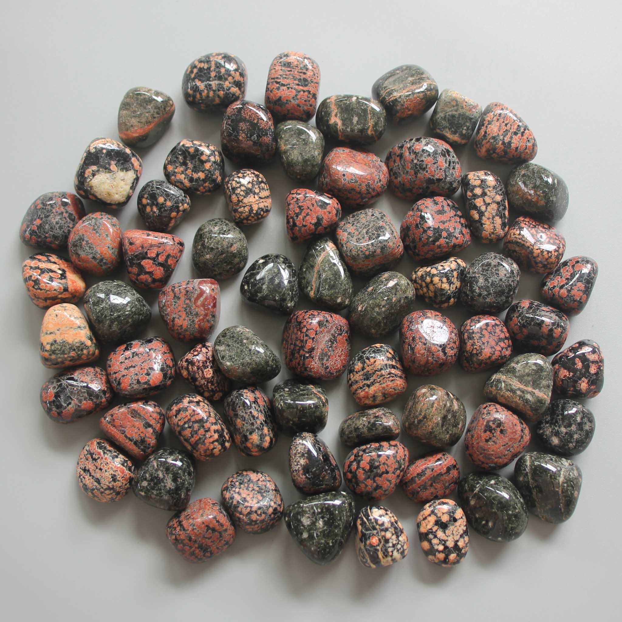 96f25bff9f8ea9ba6a4dfa039910c280-1 Red Snowflakes Jasper Tumble Stone 1 inch (2-3cm) A