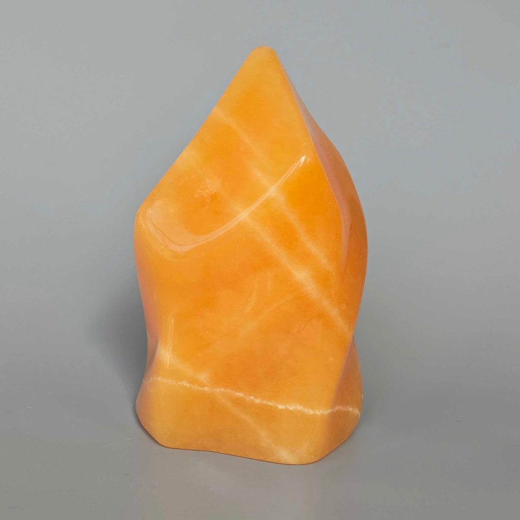 Orange Calcite China Concave & Caving Sculpture 250-500g/pc A