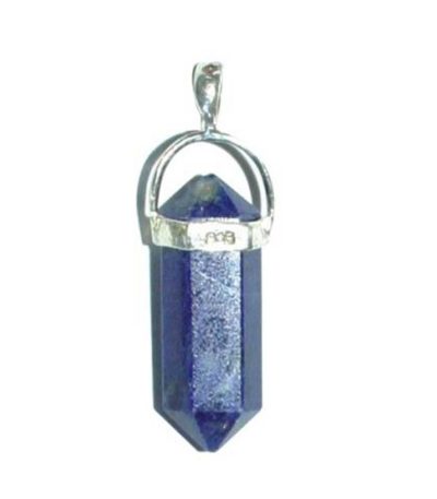 Lapis Lazuli Double Point Pendant With Silver 7x22mm A/A+