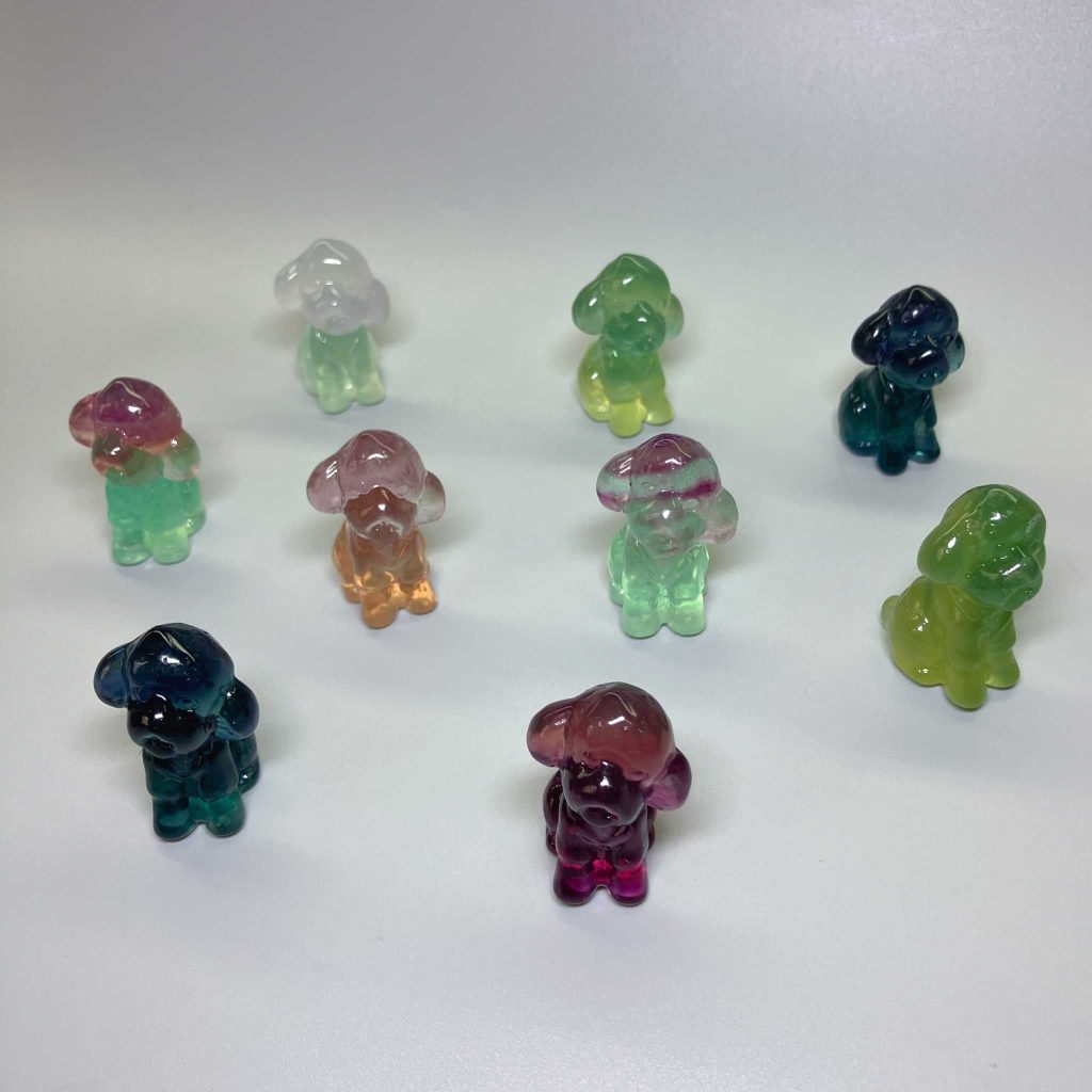 Fluorite Rainbow Candy Dog 40mm A+/AA