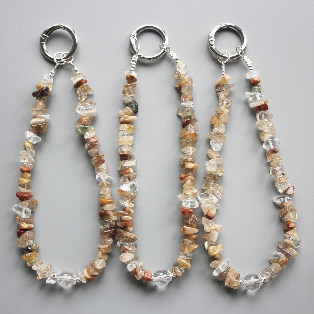 Mix Rutile Quartz Chips Phone Cord 5/10mm A