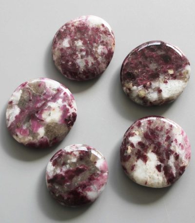 Pink Tourmaline In Matrix Smooth Stone 1.6 inch (0.8-1 x 3.5-4.5cm) A+/AA