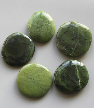 Soft Nephrite Jade Smooth Stone 1.6 inch (0.8-1 x 3.5-4.5cm) A