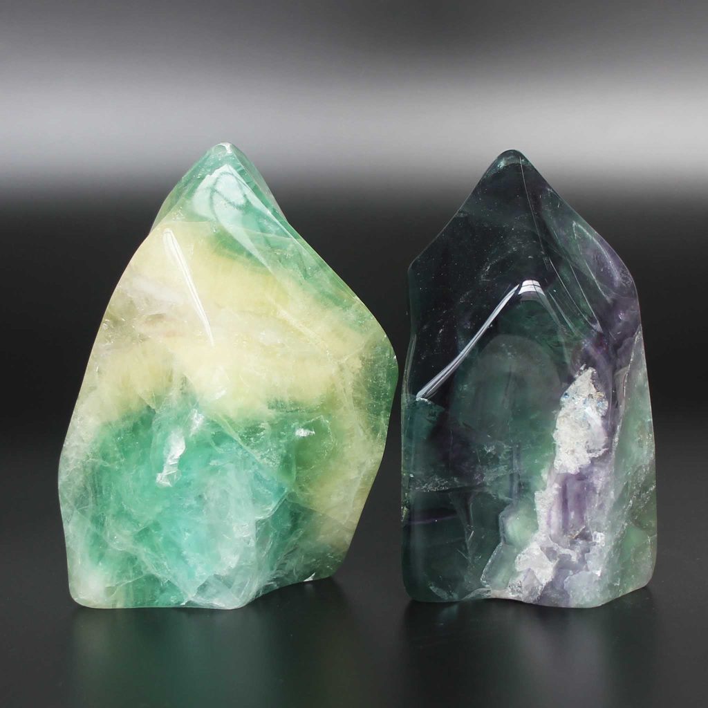 Rainbow Fluorite Concave & Caving Sculpture 250-500g/pc A