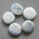 Blue Calcite Smooth Stone 1.6 inch (0.8-1 x 3.5-4.5cm) A/B
