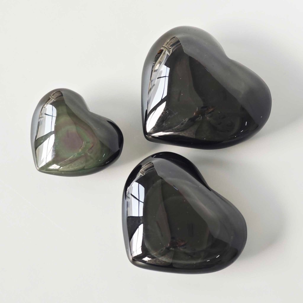 Rainbow Obsidian Free Form Heart Shape 35/60mm A/A+