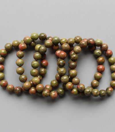 Unakite Round Bracelet 18cm 10mm A