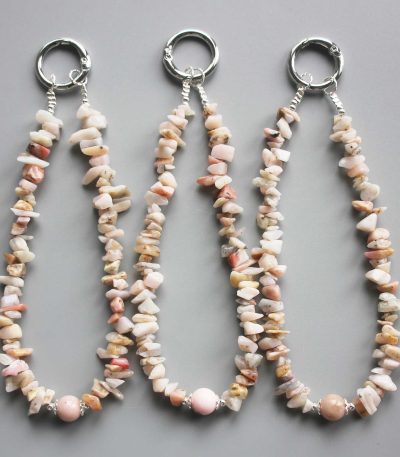 Pink Opal Peru Chips Phone Cord 5/10mm A/B