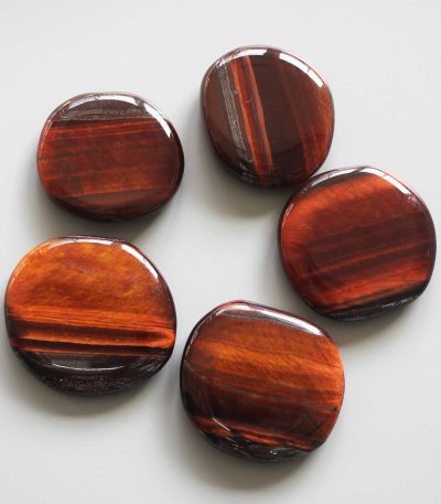 Red Tiger Eye Smooth Stone 1.6 inch (0.8-1 x 3.5-4.5cm) A