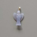 Blue Lace Agate Simple angel pendant with silver S052 25mm A/A+