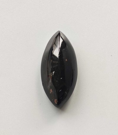 Black Tourmaline Triangle Olive Pendant Flat End With Cross Hole 15x20x45mm A