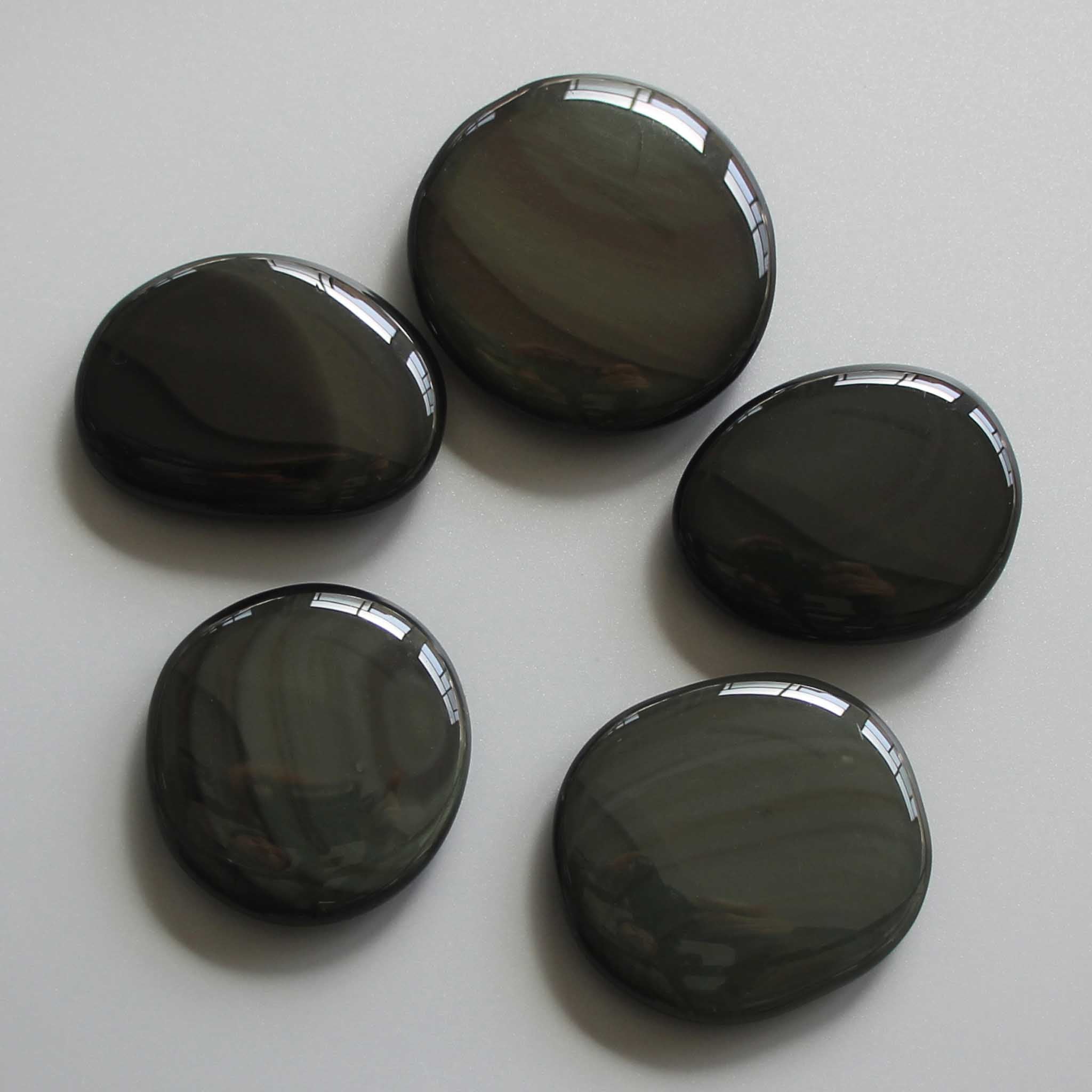 a62ee61bf0e3e6821e27e1122417da52-1 Rainbow Obsidian Smooth Stone 1.6 inch (0.8-1 x 3.5-4.5cm) A