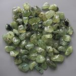 Epidote In Prehnite With Black Tourmaline Tumble Stone 1 inch (2-3cm) A+/AA