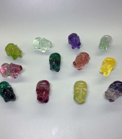 Fluorite Rainbow Candy Elephant 1.5 Inch (3.8 - 4cm) A+/AA