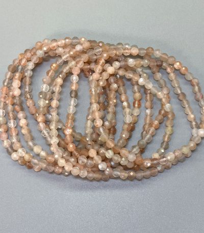 Moonstone Faceted Round Bracelet 4mm A