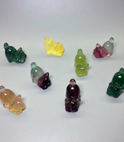 Fluorite Rainbow Candy Stretched Cat 38mm A+/AA