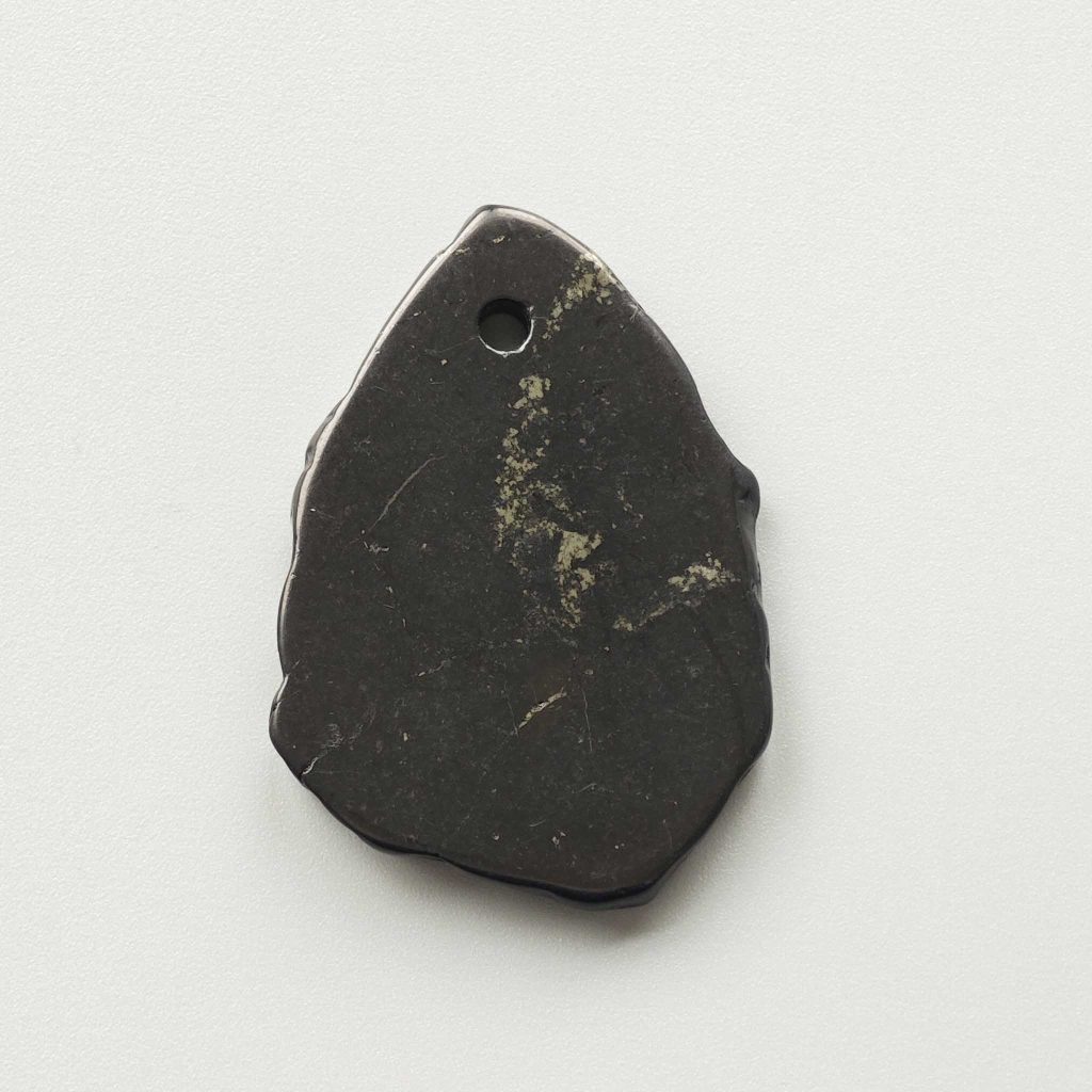 Shungite Natural edge slabs Pendant With Front Hole 9x30-40mm A