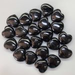 Black Tourmaline Heart Pendant With Hole 1.2 inch (1.4 x 2.9 x 2.9cm) A