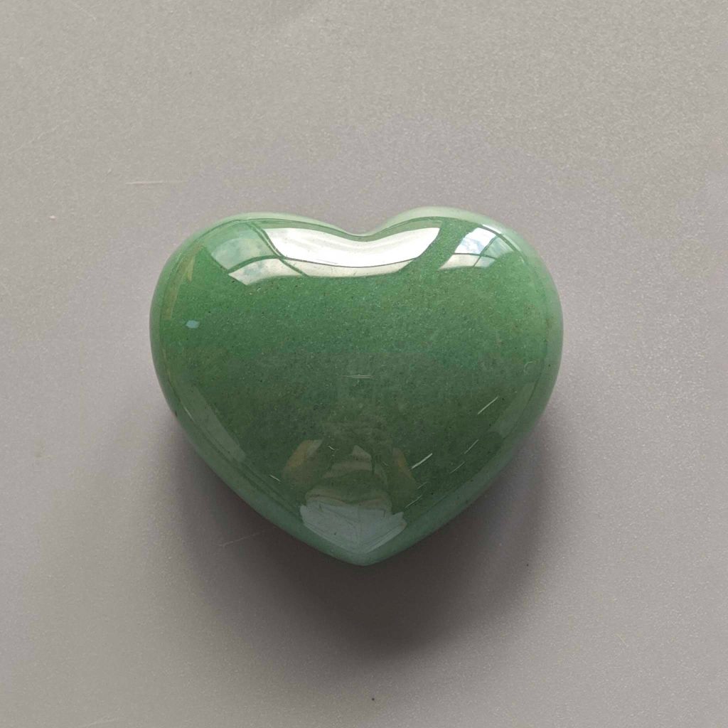 Green Aventurine Chubby Heart 1.8 inch (2.2 x 3.8 x 4.5cm) A