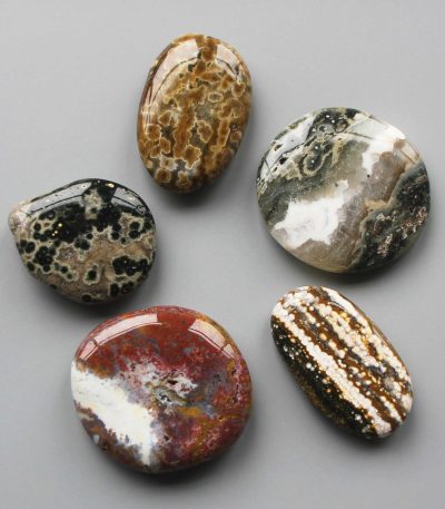 Ocean Jasper Smooth Stone 1.6 inch (0.8-1 x 3.5-4.5cm) A/A+