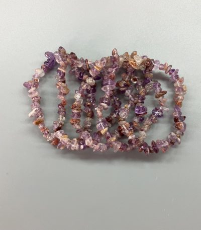 Purple Phantom Quartz Chips Bracelet 4/8mm A
