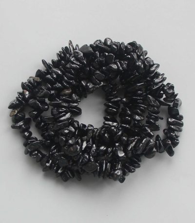 Black Tourmaline Chips Bracelet 4/8mm A