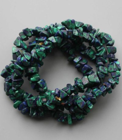 Lapis-Malachite Matrix Chips Bracelet 4/8mm A