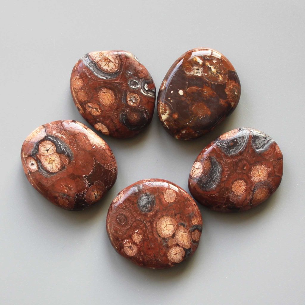 Birds Eye Jasper Smooth Stone 1.6 inch (0.8-1 x 3.5-4.5cm) A