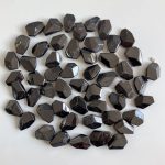 Black Tourmaline Flat tumble with silver 25-30mm A