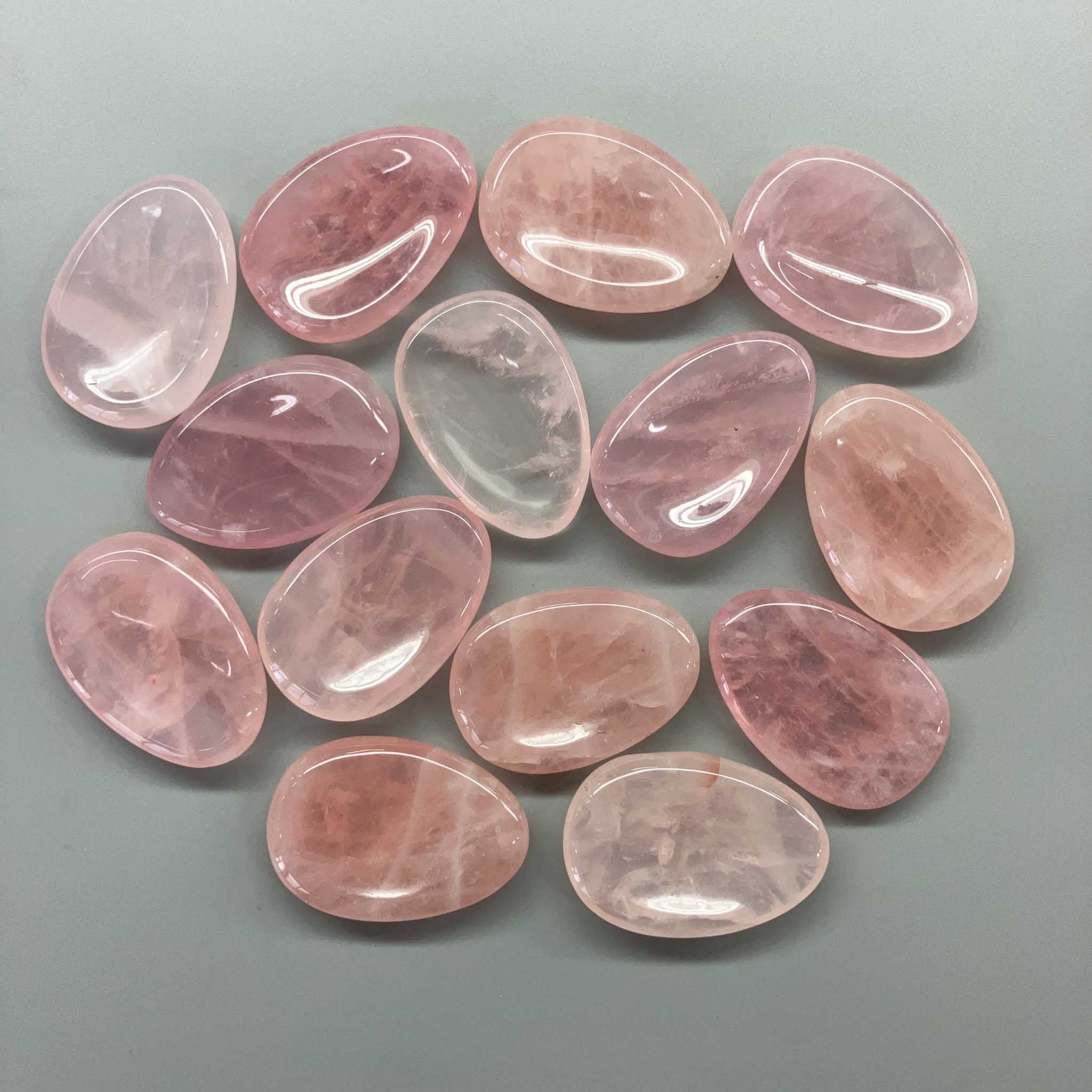 b3676df09d0d5d4803f96984e0b328ef-1 Rose Quartz Thumb Stone 2 inch (1 x 3.5 x 5cm) A/A+