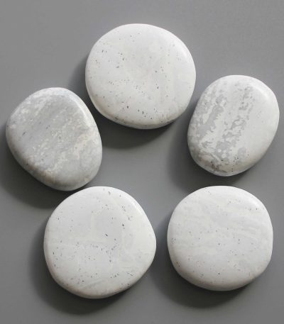 White Ht Jade Smooth Stone 1.6 inch (0.8-1 x 3.5-4.5cm) A