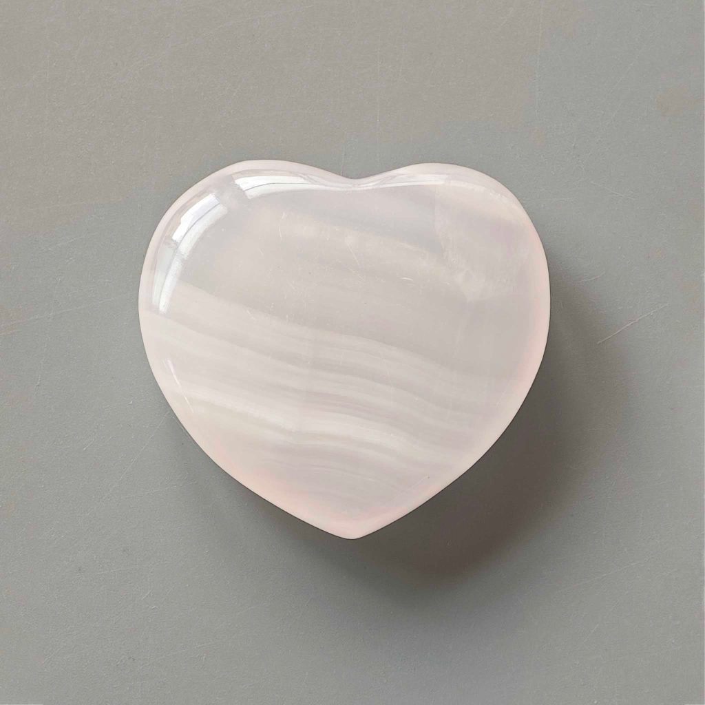 Pink Calcite Heart 1.6 inch (1.3 x 4 x 4cm) A/A+