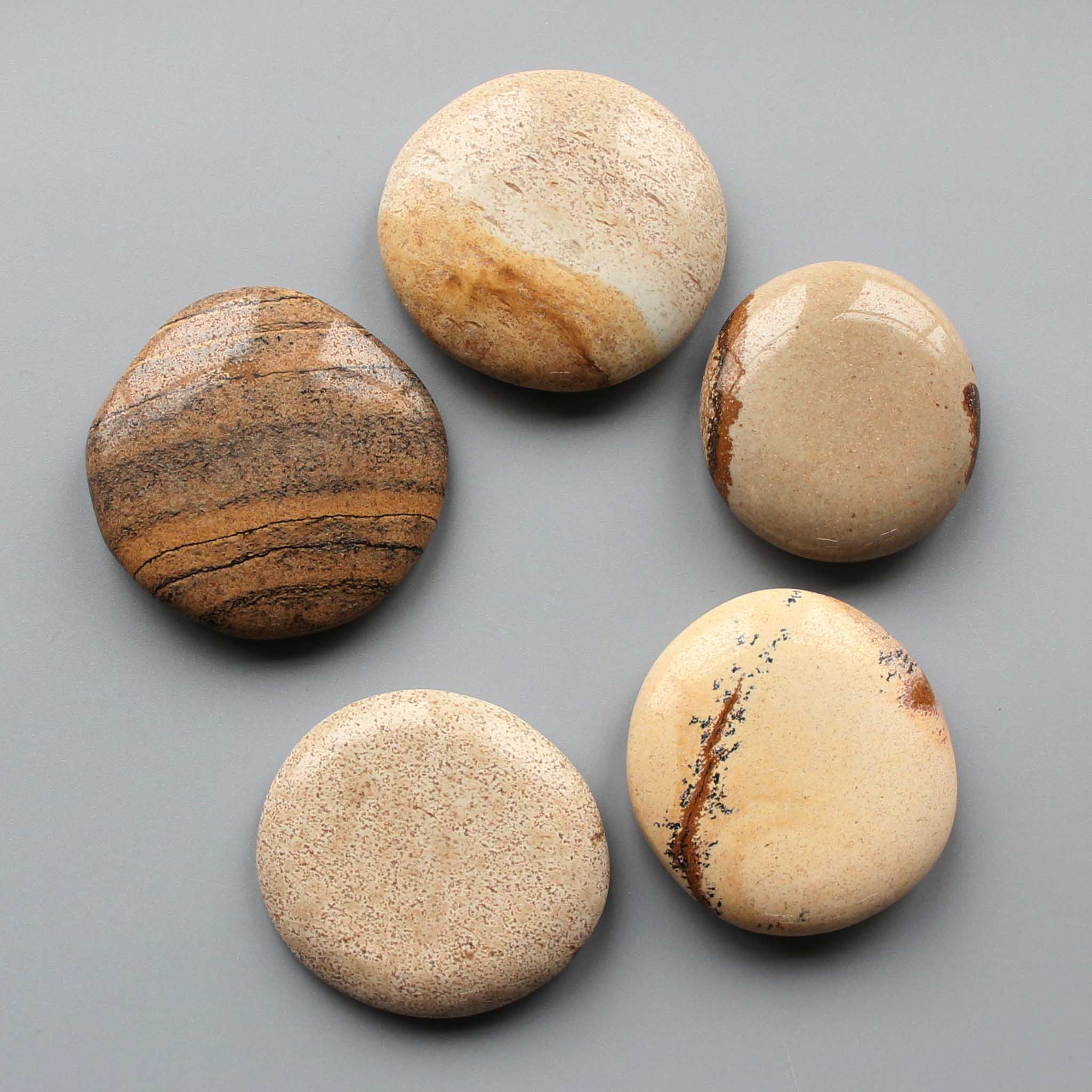 b899d3d76c48c2d62aeaf0a8546baf07-1 Picture Jasper Smooth Stone 1.6 inch (0.8-1 x 3.5-4.5cm) A/B