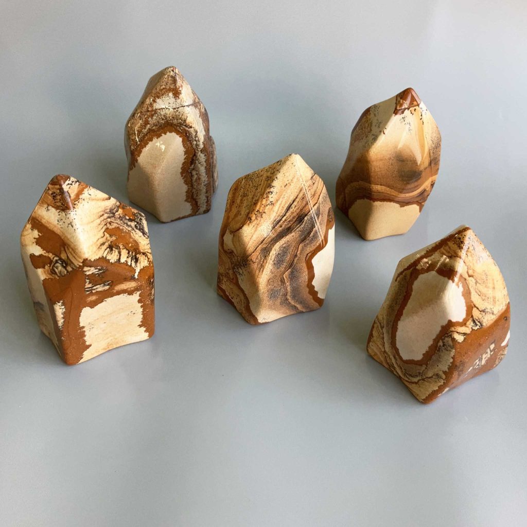 Picture Jasper Concave & Caving Sculpture 250-500g/pc A