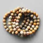 Crazy Lace Yellow Agate Round Bracelet 18cm 8mm A/B