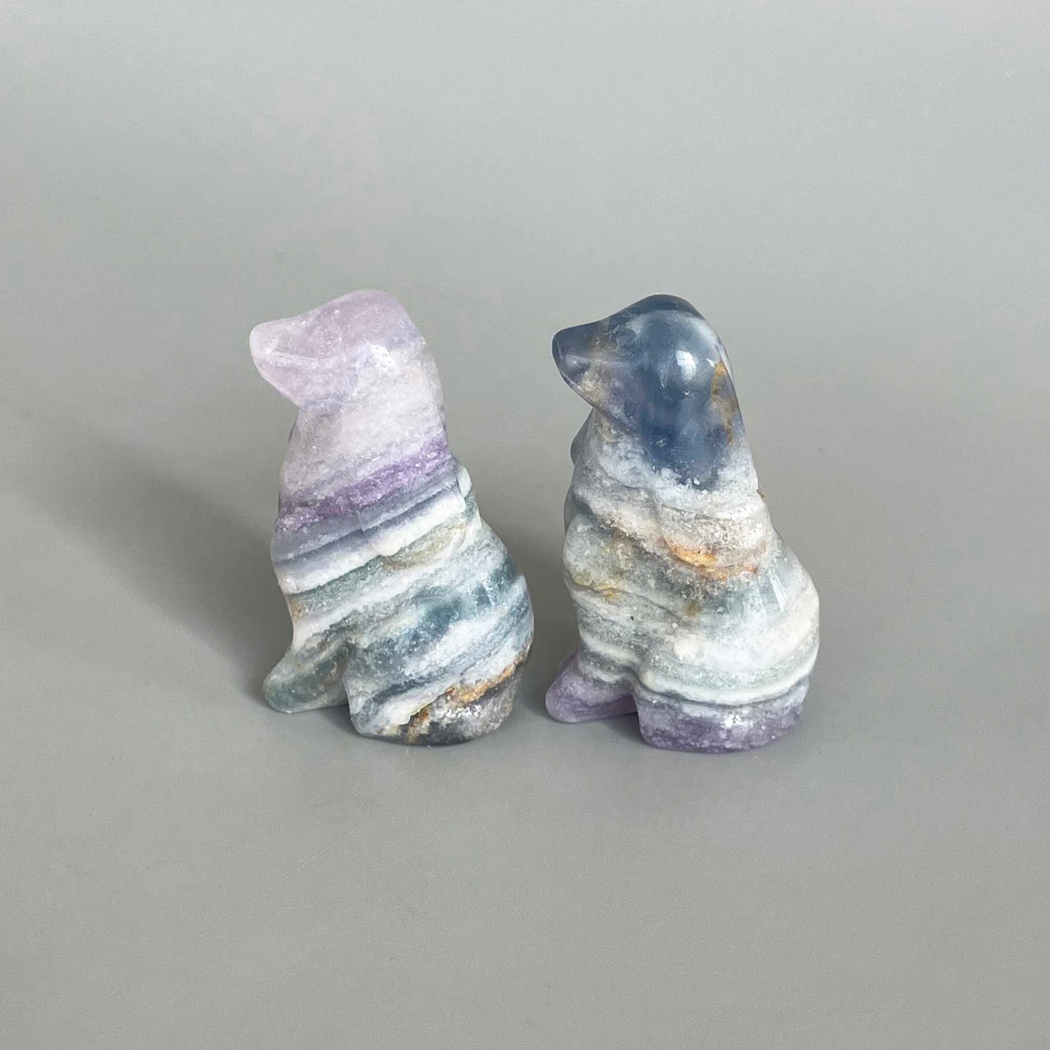 bb21c41c9304ea2ad28495350100c627-1 Rainbow Fluorite Dog P Style D 1.5inch( 3.8cm) A/B