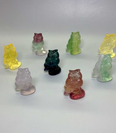 Fluorite Rainbow Candy Owl Style B 38mm A+/AA