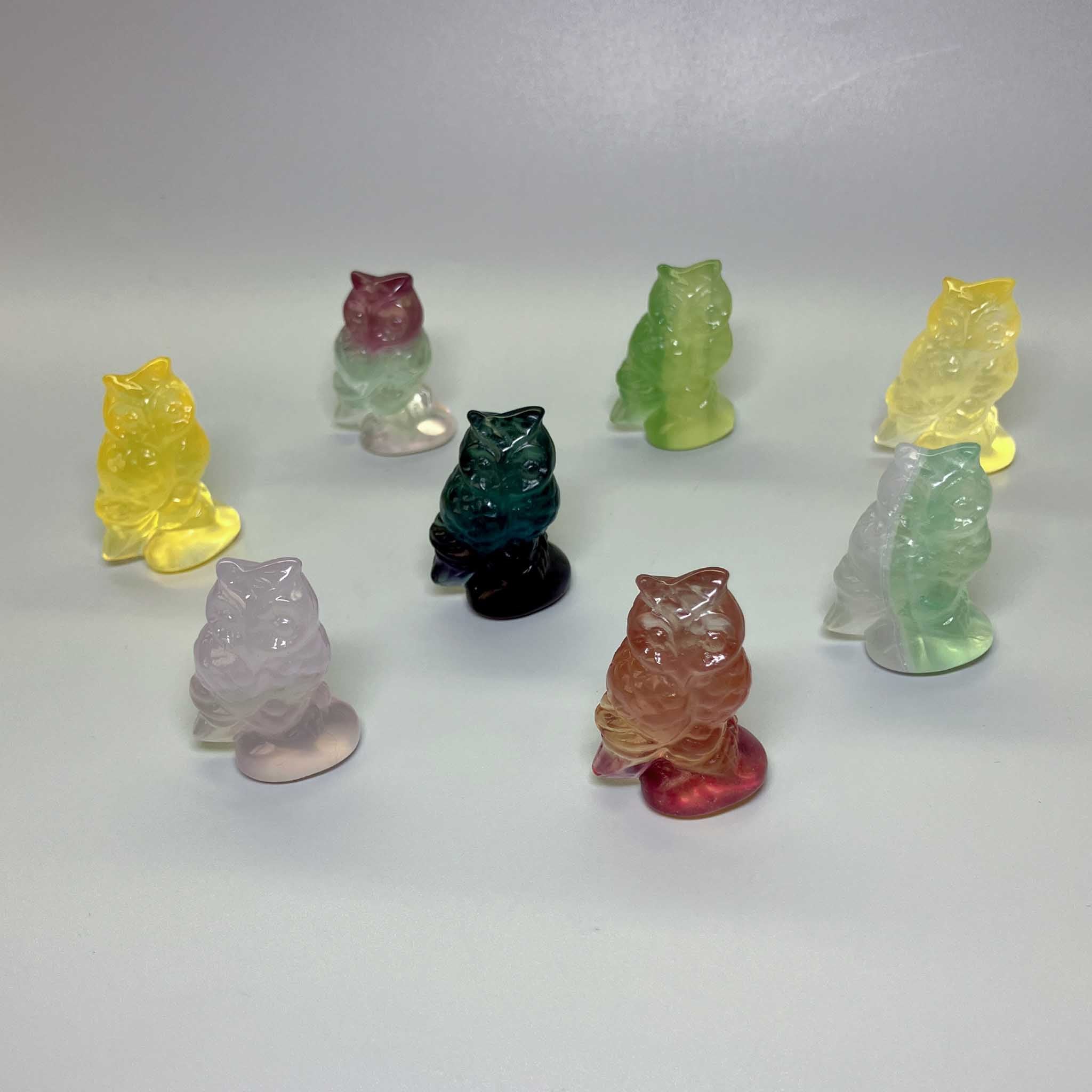 bb7f8fcacedcdb3025f815a734207e1b-1 Fluorite Rainbow Candy Owl Style B 38mm A+/AA