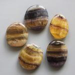 Yellow With Stripe Fluorite Smooth Stone 1.6 inch (0.8-1 x 3.5-4.5cm) A/A+
