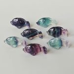 Blue Purple Rainbow Fluorite Fish#1 1 inch (2.5cm) A+/AA