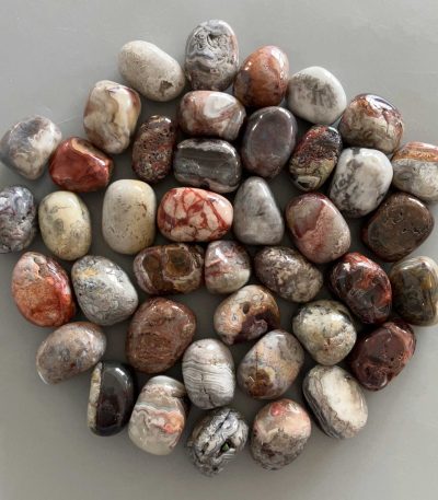 Crazy Lace Red & White Agate Tumble Stone 1 inch (2-3cm) A/B