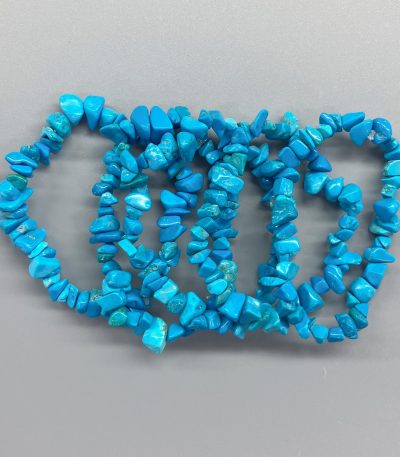 Howlite Dyed Blue Color Chips Bracelet 4/8mm A