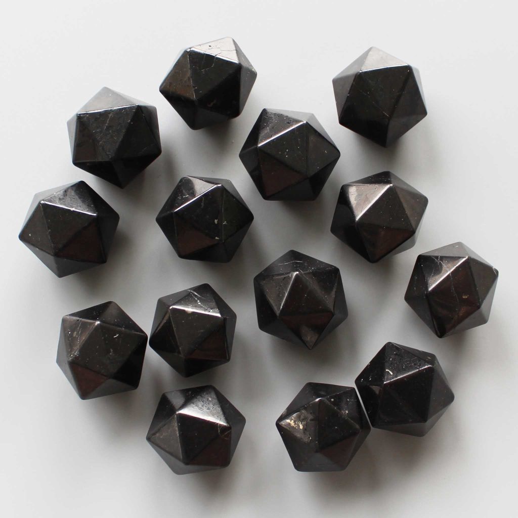 Shungite Icosahedron FLD 1.6 inch (4cm） A
