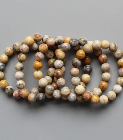 Crazy Lace Yellow Agate Round Bracelet 18cm 10mm A