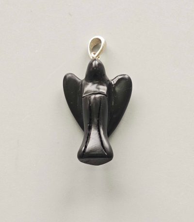 Shungite Simple angel pendant with silver S052 25mm A