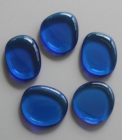 Dark Blue Obsidian Man Made Smooth Stone 1.6 inch (0.8-1 x 3.5-4.5cm) A