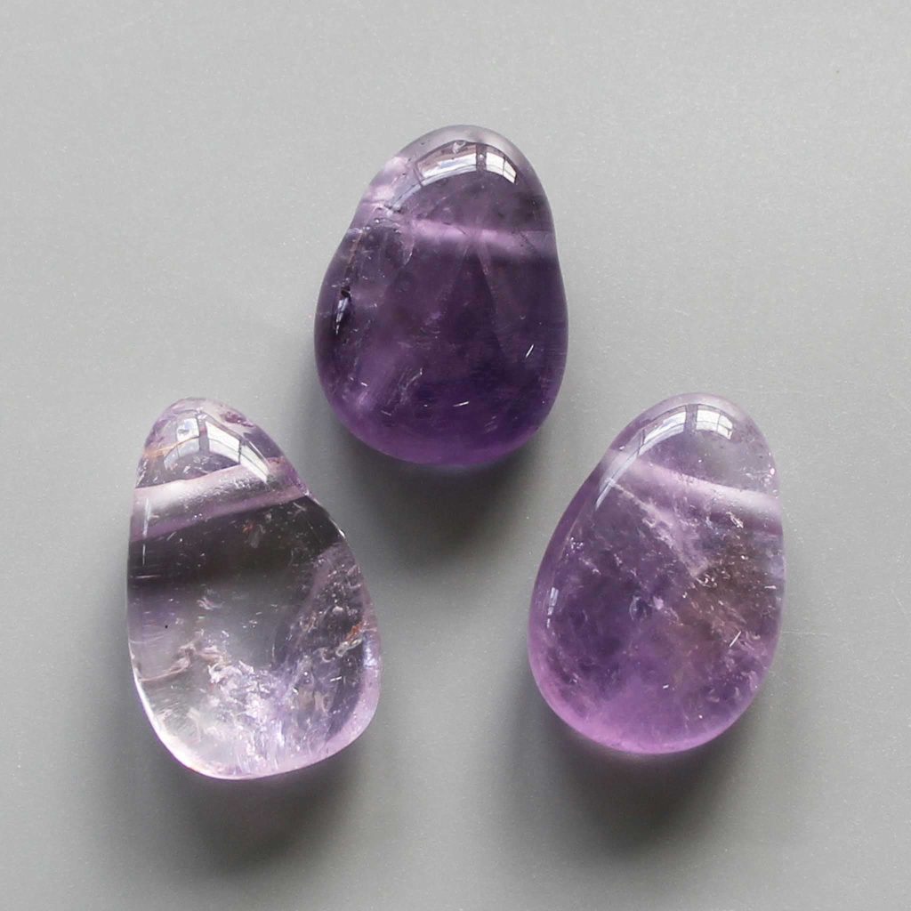 Amethyst Tumble Pendant With Cross Hole 2.5mm 0.8-1.2 inch (2.2-3cm) A/A+