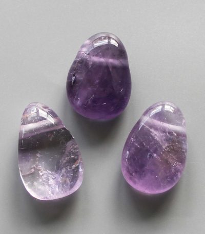 Amethyst Tumble Pendant With Cross Hole 2.5mm 0.8-1.2 inch (2.2-3cm) A/A+