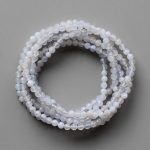 Blue Chalcedony Faceted Round Bracelet 4mm A/A+